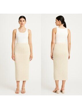 Reformation Cotton Crochet Midi Skirt